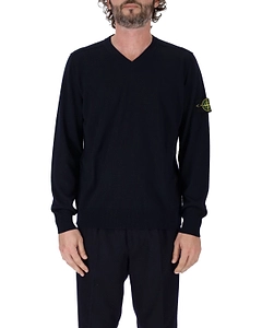Stone Island V-Neck Ribbed Jumper