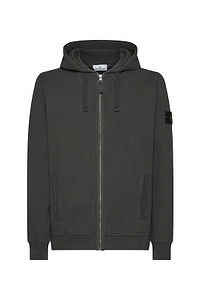 Stone Island Zip-Up Compass Patch Hoodie