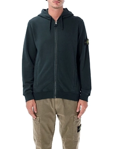 Stone Island Zip-Up Compass Patch Hoodie