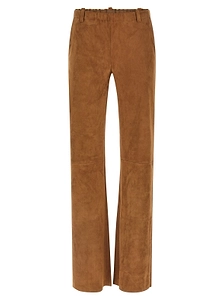 Oswald Suede Straight-Leg Pants