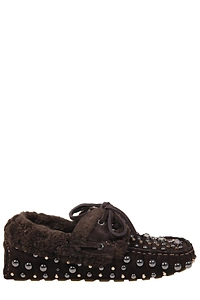 Strategia R54 Studded Shearling Moccasins