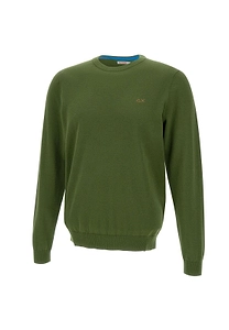 Sun 68 Elbow Patch Crew Knitted Sweater