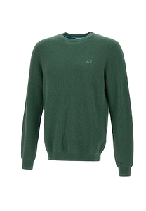 Sun 68 Logo Embroidered Crewneck Knitted Jumper