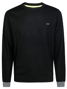 Sun 68 Logo Embroidered Crewneck Knitted Jumper