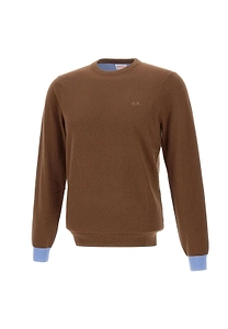 Sun 68 Logo Embroidered Crewneck Knitted Jumper
