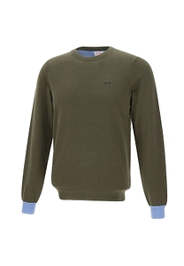 Sun 68 Logo Embroidered Crewneck Knitted Jumper