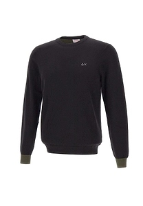 Sun 68 Logo Embroidered Crewneck Knitted Jumper