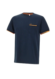 Sun 68 Logo Embroidered Crewneck T-Shirt