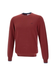 Sun 68 Logo Embroidered Crewneck Knitted Jumper