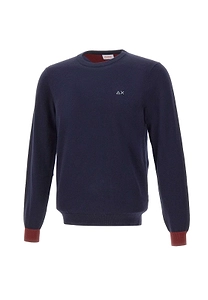 Sun 68 Logo Embroidered Crewneck Knitted Jumper