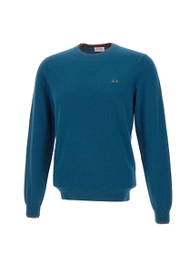 Sun 68 Logo Embroidered Crewneck Knitted Jumper