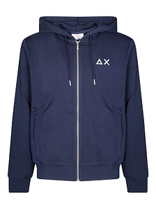 Sun 68 Logo Embroidered Zipped Hoodie