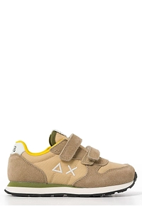 Sun 68 Logo Embroidered Round Toe Sneakers