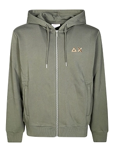 Sun 68 Logo Embroidered Zipped Hoodie