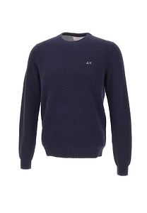 Sun 68 Moss Stitch Crew Neck Knitted Sweater