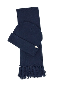 Ribbed Scarf And Beanie Set