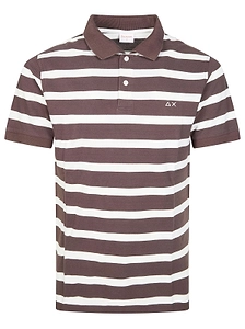 Sun 68 Striped Short Sleeved Polo Shirt