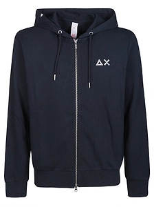 Sun 68 Zipped Chest-Logo Hoodie