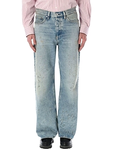 Sunflower Worn Painted Straight-Leg Jeans