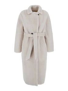 Suprema Belted Shearling Coat