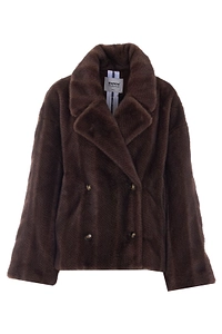 Sword Double-Breasted Faux Fur Jacket