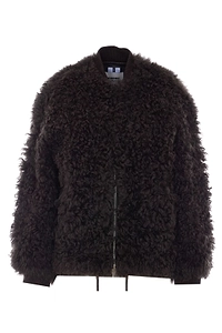 Sword Curly Fur Bomber Jacket