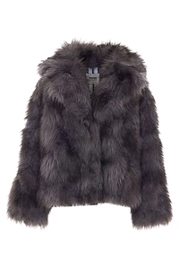 Sword Faux Fur Hook-Front Jacket