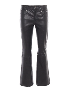 Flared Leg Leather Pants