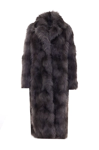 Sword Long Faux Fur Coat