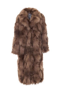 Sword Long Faux Fur Coat