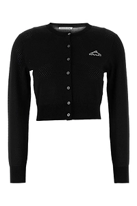 T By Alexander Wang Cropped Athletic Mesh Cardigan
