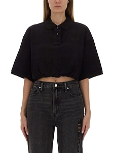 T By Alexander Wang Deconstructed Polo Top