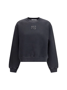 T By Alexander Wang Embellished Hotfix Logo Sweatshirt