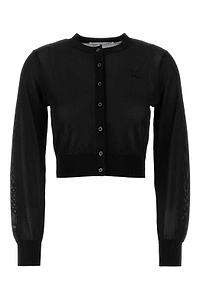 T By Alexander Wang Logo Patch Cropped Knit Cardigan