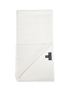 Tagliatore Jacquard Logo Fringed Scarf