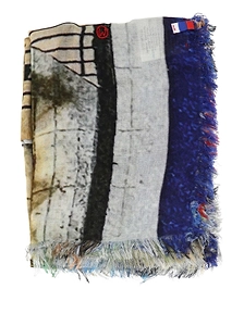 Talking Walls Abstract Fringed Scarf