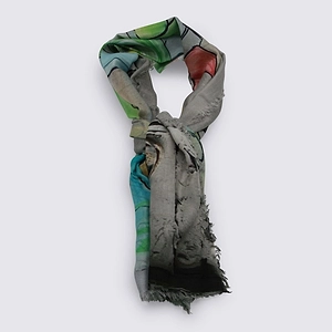 Talking Walls Frayed Print Scarf