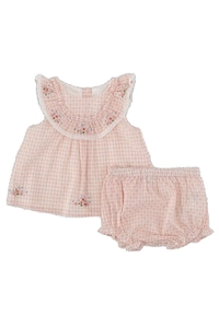 Tartine Et Chocolat Floral Detailed Checked Short Set