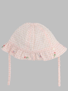 Tartine Et Chocolat Gingham Ruffled Baby Hat