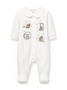 Tartine Et Chocolat Letter-Embroidered Ruffled Pajamas