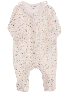 Ruffled Collar All-Over Printed Pajamas