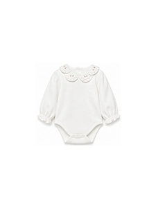 Tartine Et Chocolat Ruffled Collar Long-Sleeved Bodysuit