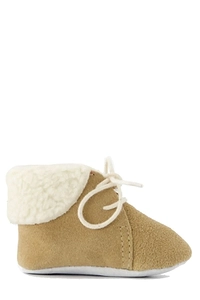 Tartine Et Chocolat Shearling Trim Crib Shoes