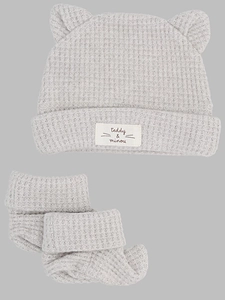 Teddy & Minou Waffle-Knit Ears Hat