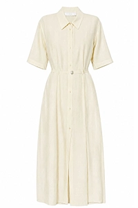 Tela Cherry Belted Shirt Dress