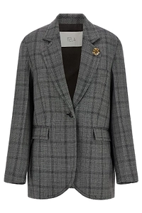 Tela Giselle Checked Oversized Blazer