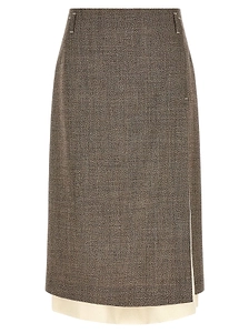 Tela Layered-Hem Midi Skirt