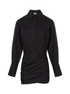 The Andamane Pinstriped Mini Shirt Dress