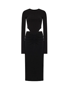 The Andamane Ruched Cut-Out Midi Dress