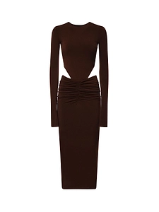 The Andamane Ruched Cut-Out Jersey Dress
